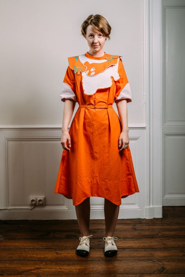 Creamsicle Dress with Drippy Collars